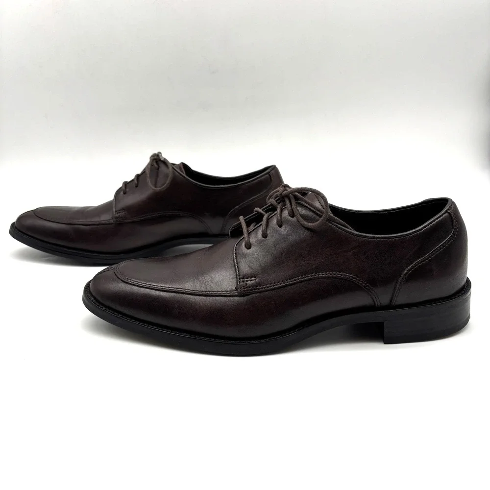 Cole Haan Lennox Hill Grand.OS Dark Brown Split Leather Dress Oxfords Men's 8M